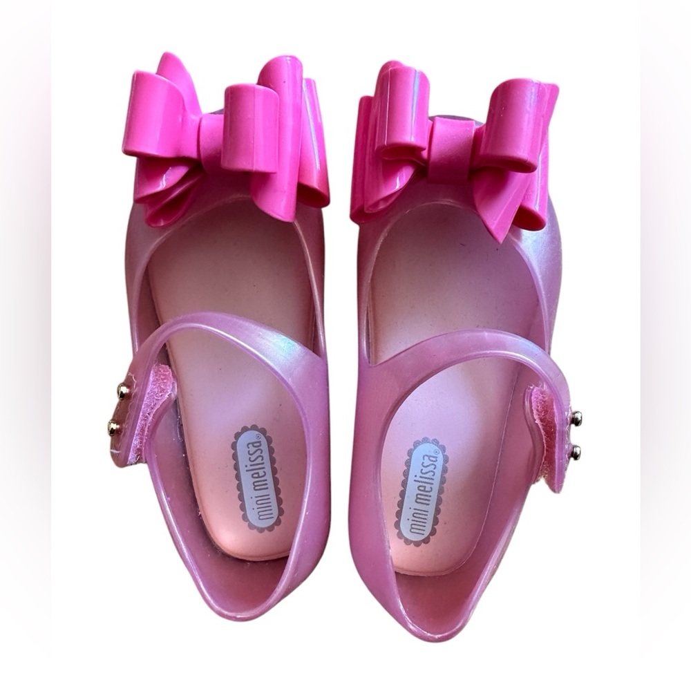NEW. Mini Melissa Girl's Ultragirl Sweet III Big Bow Jelly Shoes, Size 7 - Picture 2 of 4